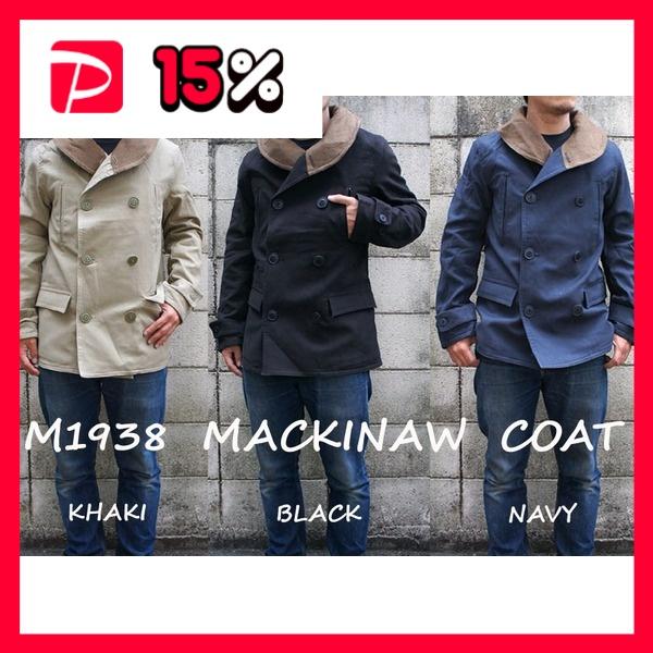 USタイプ M1938 マッキーノ コート Mサイズ ネイビー 表綿100％ 薄手ウールライニング ...