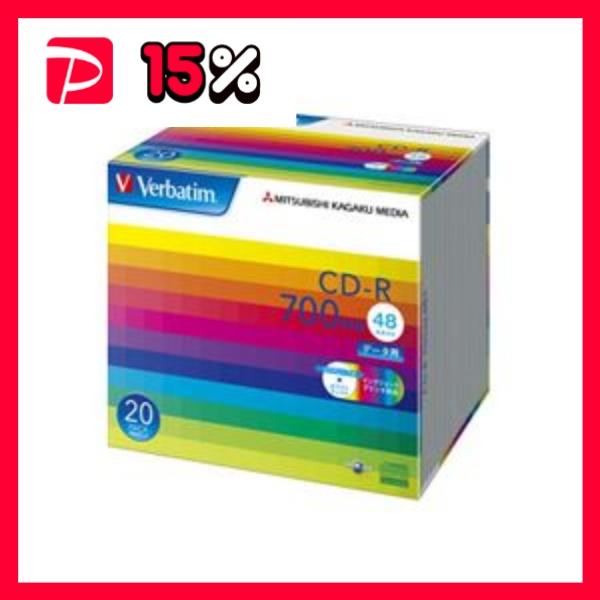 (まとめ) バーベイタム データ用CD-R 700MB ホワイトワイドプリンターブル 5mmスリムケ...