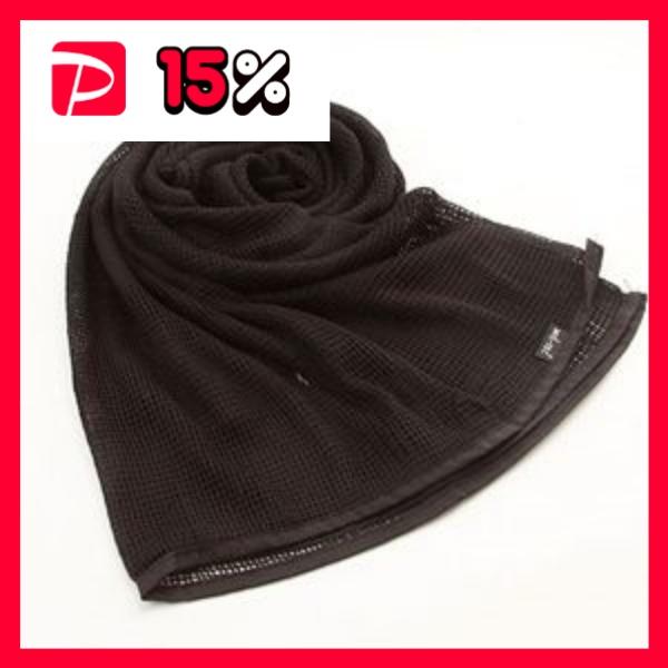 メッシュ マルチ スカーフ 約80×180cm 大判 ブラック MI L-TEC 綿混 ミルテック社...