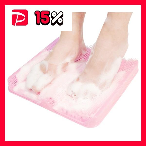足裏洗い専用マット/お風呂グッズ 〔ピンク〕 幅30.3cm 日本製 耐熱温度80℃ 『HaShy』...