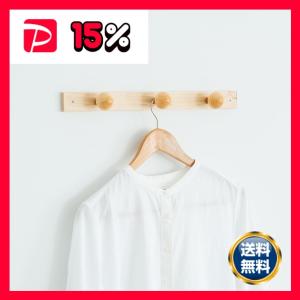 コートハンガー〔アコーディオン10玉〕(ナチュラル) 壁掛けフック/木製