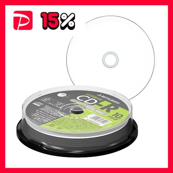 （まとめ）三菱ケミカルメディア データ用CD-R700MB 48倍速 ホワイトワイドプリンタブル ス...
