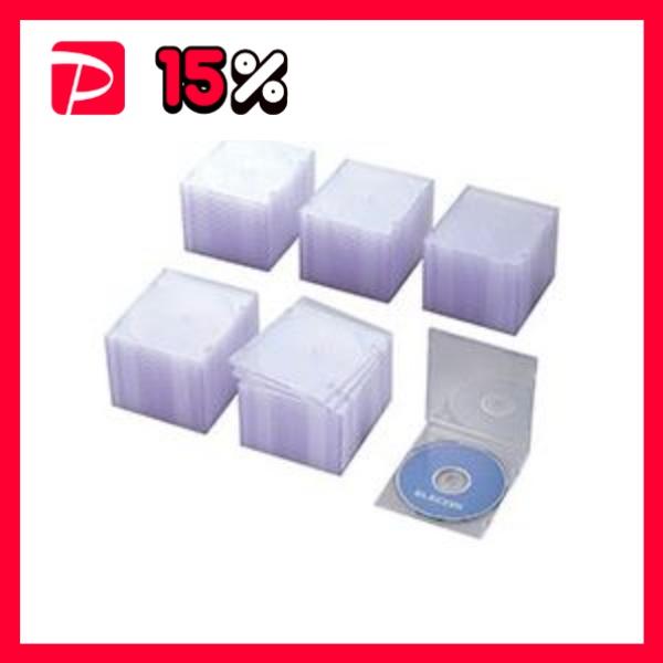 （まとめ）エレコムBlu-ray/DVD/CDプラケース スリム 1枚収納 クリア CCD-JSCS...