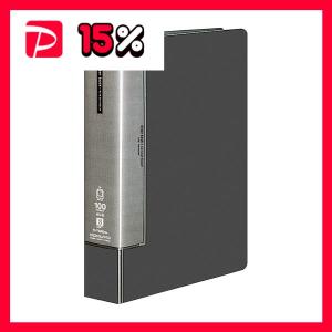 コクヨ クリヤーブック（ウェーブカットポケット・固定式）A4タテ 100ポケット 背幅64mm ダークグレー ラ-T590DM 1セット（4冊）