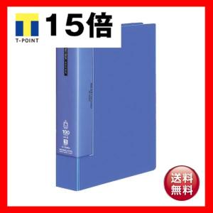 コクヨ クリヤーブック（ウェーブカットポケット・固定式）A4タテ 100ポケット 背幅64mm 青 ラ-T590B 1セット（4冊）