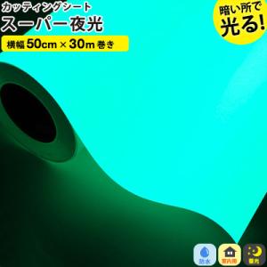 カッティングシート スーパー夜光 蓄光シリーズ 50cmx30m巻 停電時に目立つ 目印 光る 防災 防犯 ライト 夜光 リフォーム cutting sheet