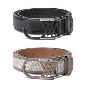 アニュー ゴルフ メンズ ウィメンズ ラウンドバックル ベルト 牛革 100% ROUND BUCKLE BELT 送料無料 AGEUWBT01｜rex2020