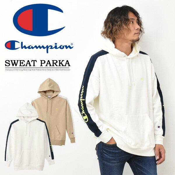 SALE セール Champion チャンピオン 切り替え ビッグシルエット プルパーカー 裏起毛ス...