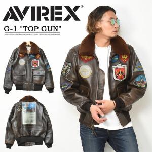 AVIREX アビレックス TOP GUN トップガン ラムレザー G-1 フライトジャケット メンズ アウター 革ジャン レザージャケット ワッペン 6181013｜rexone