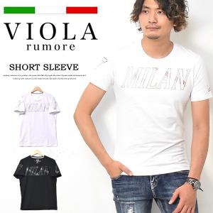 SALE セール VIOLA ヴィオラ ビオラ プリント 半袖Tシャツ クルーネック 半T ストレッチ メンズ 送料無料 A11316｜rexone