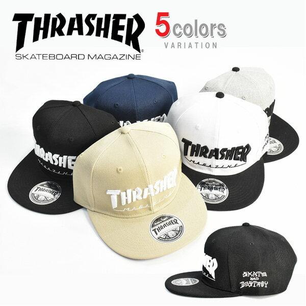 THRASHER スラッシャー ロゴ刺繍 マグロゴ キャップ 帽子 フラットバイザー ベースボールキ...