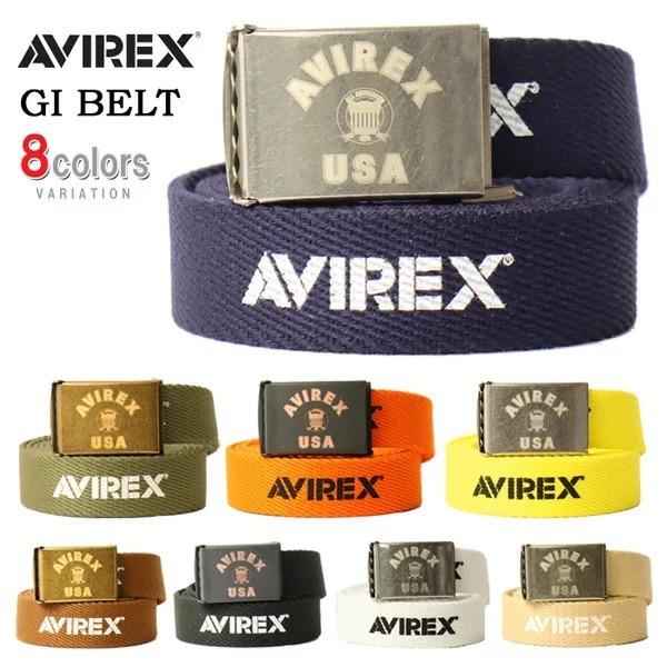 AVIREX アヴィレックス ロゴバックル GIベルト ガチャベルト 日本製 メンズ レディース ユ...