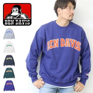 BEN DAVIS ベンデイビス カレッジロゴ サテンワッペン トレーナー 裏毛スウェットユニセックス ビッグシルエット ゴリラ ベンデビ 2780036