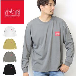 Manhattan Portage マンハッタンポーテージ 袖プリント 長袖 Tシャツ メンズ レディース ユニセックス プリントTシャツ 送料無料 MP-M371