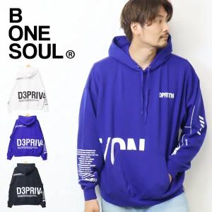 B ONE SOUL ビーワンソウル ヘムビッグロゴ スウェットパーカー プルパーカー 裏微起毛スウェット ビッグプリント フーディ ユニセックス 2770012