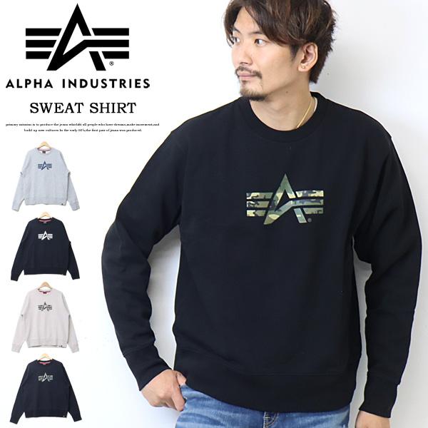 ALPHA INDUSTRIES アルファ インダストリーズ ロゴプリント スウェットシャツ A-M...
