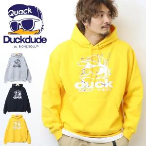 DUCK DUDE ダックデュード スプラッシュプリント スウェットパーカー プルパーカー ユニセックス アヒル バックプリント 送料無料 23370003｜rexone