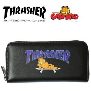 THRASHER スラッシャー ガーフィールド 長財布 ウォレット さいふ サイフ 財布 ラウンドファスナー 送料無料 GA-TH2110A｜rexone