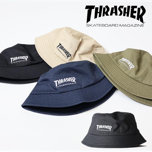 THRASHER スラッシャー ロゴ刺繍 バケットハット バケハ 帽子 メンズ レディース ユニセッ...