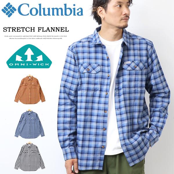 Columbia コロンビア フレアガン ストレッチ フラネルシャツ ネルシャツ チェックシャツ 長...