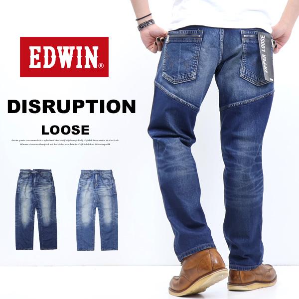 EDWIN エドウィン DISRUPTION ディスラプション EDI04 ジッパー ルーズストレー...