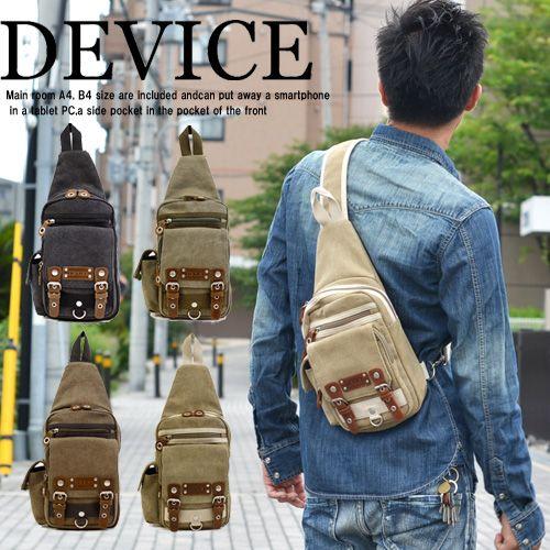 デバイス/DEVICE 部分レザー使い ボディバッグ 鞄 カバン DBH-30028