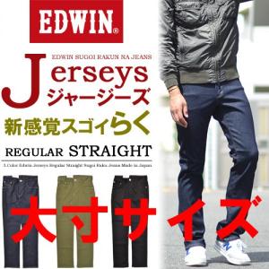 エドウィン EDWIN 大寸 大きいサイズ ジャージーズ ストレート スゴーイらく デニム ジーンズ パンツ 定番 ER03 日本製 国産 メンズ 送料無料｜rexone