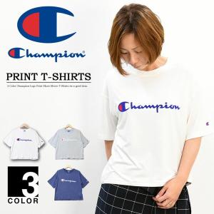 セール Champion チャンピオン レディース ロゴプリント 半袖Tシャツ ドロップショルダー ウィメンズ クルーネック CW-PS313