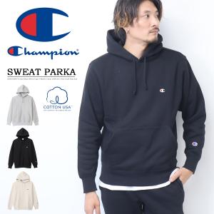 Champion チャンピオン スウェットパーカー 裏起毛 フーディー プルパーカー ワンポイント ベーシック BASIC 定番 メンズ 無地 送料無料 C3-Y139｜rexone