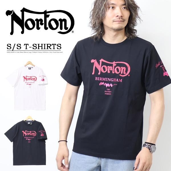 Norton ノートン サクラメタリックTシャツ メンズ 半袖Tシャツ 半T 242N1020B