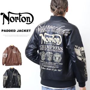 ノートン（NORTON） ライダース 183N1601 ロゴ刺繍 PU(フェイクレザー