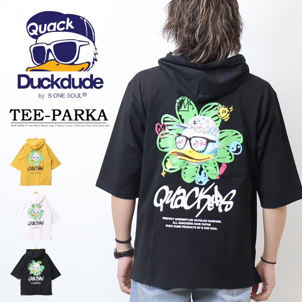 DUCK DUDE ダックデュード フラワーダック Tパーカー Tシャツ メンズ アヒル 24570...