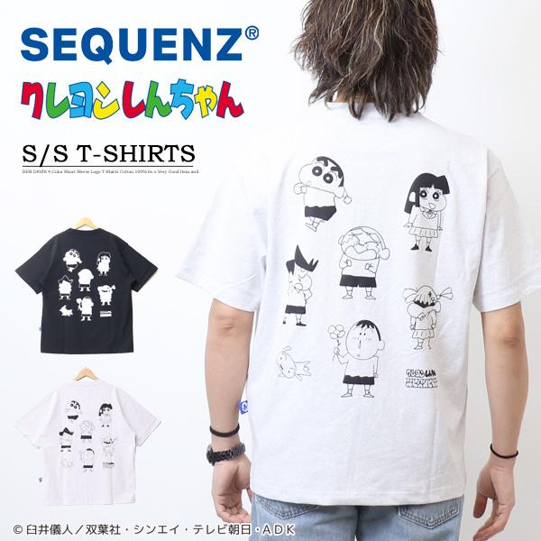 SEQUENZ クレヨンしんちゃん かすかべ防衛隊 バックプリント 半袖Tシャツ ビッグT 半T メ...