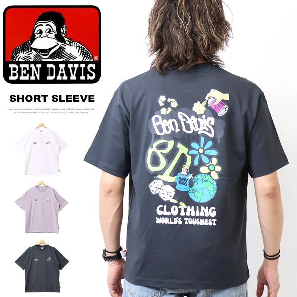 BEN DAVIS ベンデイビス スプレー フラワー バックプリント 半袖Tシャツ ビッグシルエット...