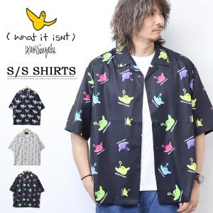 What it isNt ART BY MARK GONZALES マークゴンザレス 半袖 オープンカラーシャツ 総柄シャツ 半袖シャツ ビッグシルエット メンズ 送料無料 bd-2h8-14871｜rexone