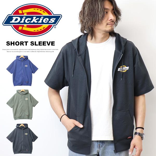 GENUINE Dickies ジェニュイン ディッキーズ ワンポイント 半袖 ジップパーカー メン...