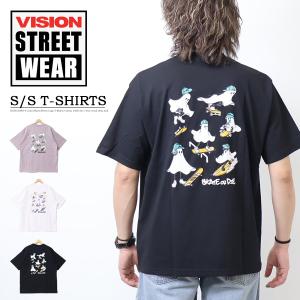 VISION STREET WEAR ビジョンストリートウェアー マルチゴーストスケーター 半袖Tシャツ 半T ビッグシルエット メンズ 4505043｜rexone