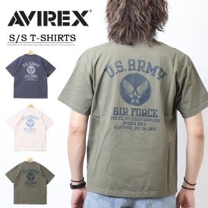 AVIREX アヴィレックス ミリタリー ステンシルプリント 半袖Tシャツ USエアフォース メンズ 半T アビレックス 送料無料 783-4134049｜rexone