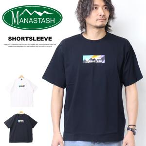 SALE セール MANASTASH マナスタッシュ RAINBOW LOGO プリント 半袖Tシャツ メンズ 半T 送料無料 792-3134066｜rexone