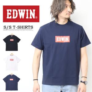 EDWIN エドウィン ボックスロゴプリント 半袖Tシャツ メンズ 半T ET6123｜rexone