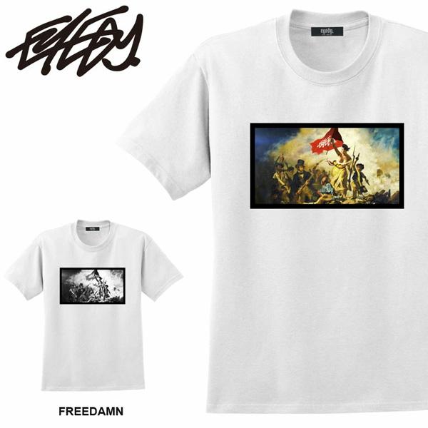 EYEDY アイディ プリント 半袖Tシャツ 民衆を導く自由の女神 半T メンズ EYE-TM086