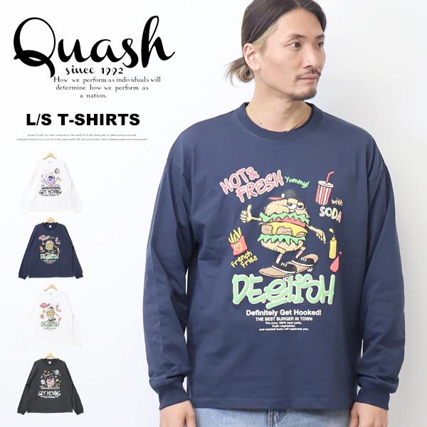 Quash クアッシュ フードキャラプリント 長袖Tシャツ ロンT 長T メンズ Q25-006-1...