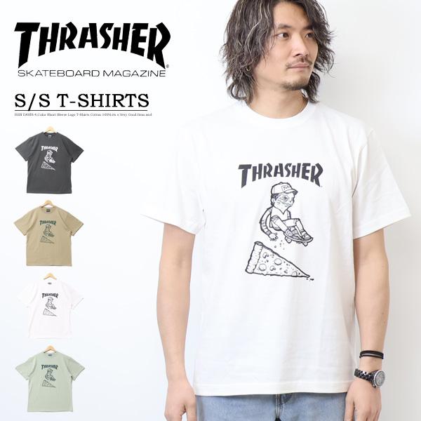 THRASHER スラッシャー ロゴプリント 半袖Tシャツ 半T メンズ TH91162b