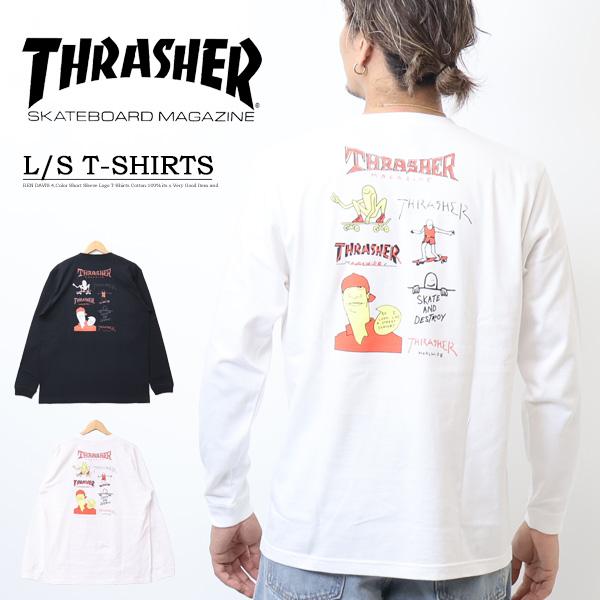 THRASHER スラッシャー マークゴンザレス プリント 長袖Tシャツ 長T ロンＴ メンズ 送料...