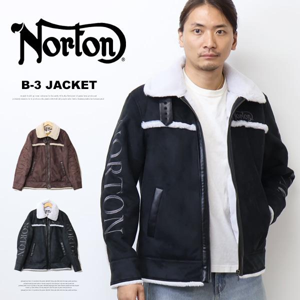 Norton ノートン 総刺繍 B-3 フェイクムートンジャケット メンズ アウター ブルゾン 送料...