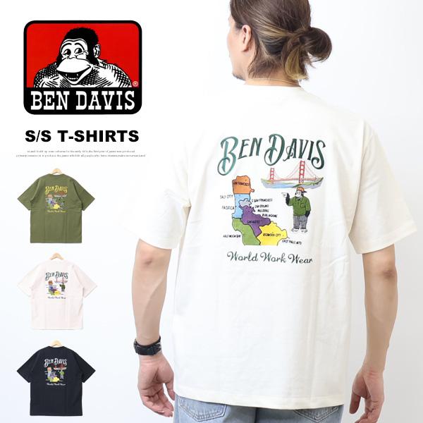 BEN DAVIS ベンデイビス スーベニア刺繍 半袖Tシャツ ビッグシルエット 半T メンズ ベン...