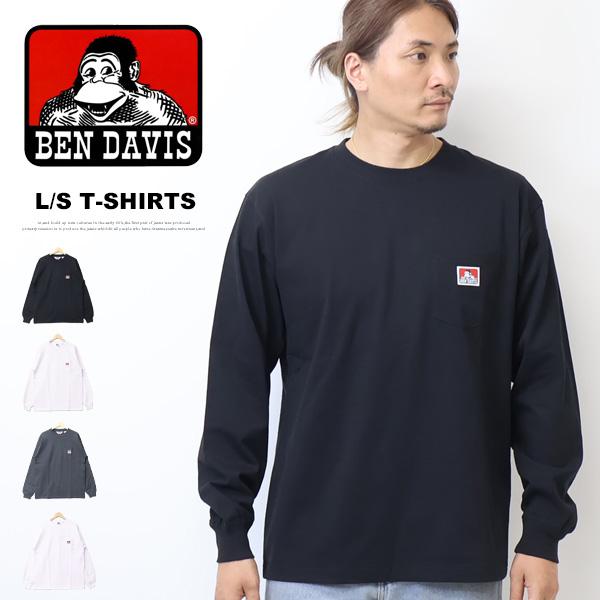 BEN DAVIS ベンデイビス 胸ポケット 長袖Tシャツ ロンT 長T レギュラーフィット メンズ...