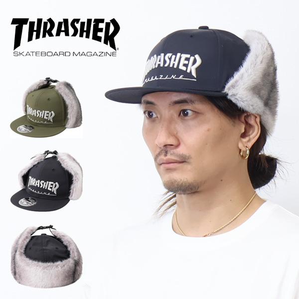 THRASHER スラッシャー 撥水 フライトキャップ ボアキャップ イヤーフラップ 帽子 防寒 耳...