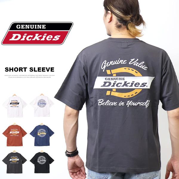 GENUINE Dickies ジェニュイン ディッキーズ 刺繍 プリント 半袖Tシャツ 半T ビッ...