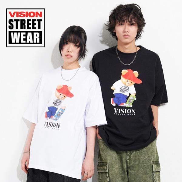 VISION STREET WEAR ビジョンストリートウェアー テディベアプリント 半袖Tシャツ ...